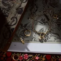 Wholesale Jewelry Simple Style Streetwear Geometric 201 Stainless Steel 304 Stainless Steel Zircon 18K Gold Plated Inlay Bracelets Necklace main image 2