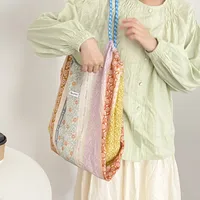 Yayu/Hyun-a Small Floral Canvas Shoulder Bag Women's Large Capacity New Ins Tote Bag Casual Bag sku image 5