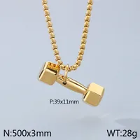 Wholesale Jewelry Elegant Simple Style Streetwear Geometric 304 Stainless Steel 18K Gold Plated Pendant Necklace sku image 1
