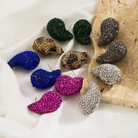 1 Pair Modern Style Water Droplets Plating Alloy Rhinestones Ear Studs main image 3