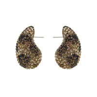1 Pair Modern Style Water Droplets Plating Alloy Rhinestones Ear Studs sku image 6