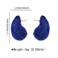 1 Pair Modern Style Water Droplets Plating Alloy Rhinestones Ear Studs main image 2