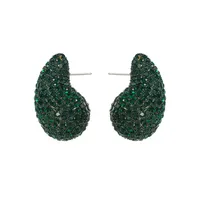 1 Pair Modern Style Water Droplets Plating Alloy Rhinestones Ear Studs sku image 5