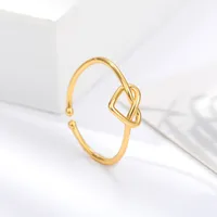 Simple Style Classic Style Heart Shape Copper Women's Open Rings main image 2