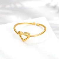 Simple Style Classic Style Heart Shape Copper Women's Open Rings main image 1