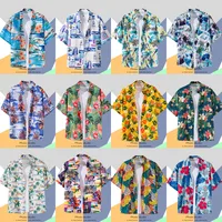 Hawaiian Floral Vintage Short Sleeve Shirt For Men & Women, Retro Unisex Casual Shirt Jacket, Thai - Inspired Streetwear main image 5
