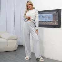 Daily Women's Casual Stripe Polyester Polyacrylonitrile Fiber Pants Sets Pants Sets main image 2