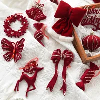 Christmas Nordic Style Modern Style Classic Style Bow Knot Flocking Party Festival Hanging Ornaments Decorative Props main image 1