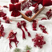 Christmas Nordic Style Modern Style Classic Style Bow Knot Flocking Party Festival Hanging Ornaments Decorative Props main image 3