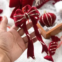 Christmas Nordic Style Modern Style Classic Style Bow Knot Flocking Party Festival Hanging Ornaments Decorative Props main image 5