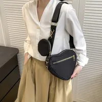 Women's Pu Leather Heart Shape Solid Color Basic Classic Style Heart-shaped Zipper Bag Sets Underarm Bag main image 5