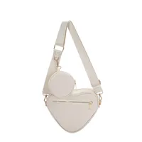 Women's Pu Leather Heart Shape Solid Color Basic Classic Style Heart-shaped Zipper Bag Sets Underarm Bag sku image 1