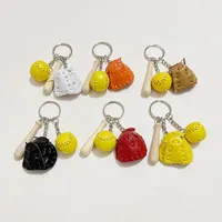 Fashion Baseball Pu Leather Unisex Bag Pendant Keychain sku image 29