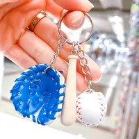 Fashion Baseball Pu Leather Unisex Bag Pendant Keychain sku image 8