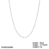 1 Piece 12*6mm 45cm 304 Stainless Steel Zircon Heart Shape Pendant Chain sku image 26