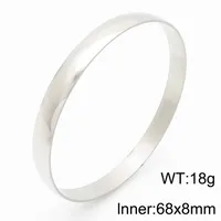 Simple Style Classic Style Solid Color 304 Stainless Steel Bangle In Bulk sku image 2