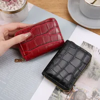 Card Bag Women's Mini Korean-style Crocodile Pattern Multi-functional Anti-degaussing Multi-card Driver's License Retro Bank Card Bag main image 1