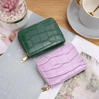 Card Bag Women's Mini Korean-style Crocodile Pattern Multi-functional Anti-degaussing Multi-card Driver's License Retro Bank Card Bag main image 2