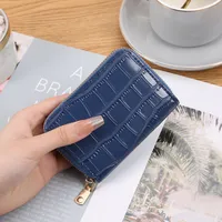 Card Bag Women's Mini Korean-style Crocodile Pattern Multi-functional Anti-degaussing Multi-card Driver's License Retro Bank Card Bag main image 3