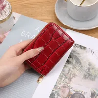 Card Bag Women's Mini Korean-style Crocodile Pattern Multi-functional Anti-degaussing Multi-card Driver's License Retro Bank Card Bag main image 4