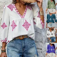 Fashion Print T-shirt Women's Summer New Sleeveless V-neck Top Street Style High Street Polyester Mid-Length main image 1