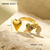 Classic Style Heart Shape 304 Stainless Steel Women's Adjustable Ring Charm Rings Open Rings main image 6