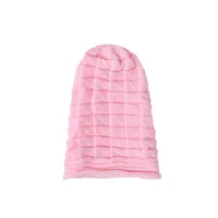 Popular Pleated Flanging Pullover Hat Women's Autumn And Winter Ski Wool Hat  Outdoor Knitted Hat sku image 7