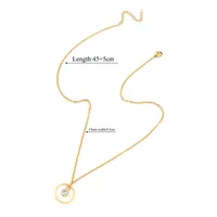 Elegant Simple Style Classic Style Round Multicolor 201 Stainless Steel 304 Stainless Steel Women's Pendant Necklace sku image 1