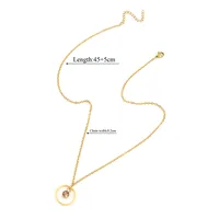 Elegant Simple Style Classic Style Round Multicolor 201 Stainless Steel 304 Stainless Steel Women's Pendant Necklace sku image 2