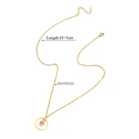 Elegant Simple Style Classic Style Round Multicolor 201 Stainless Steel 304 Stainless Steel Women's Pendant Necklace sku image 3