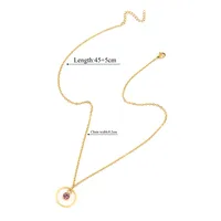 Elegant Simple Style Classic Style Round Multicolor 201 Stainless Steel 304 Stainless Steel Women's Pendant Necklace sku image 4
