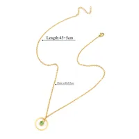 Elegant Simple Style Classic Style Round Multicolor 201 Stainless Steel 304 Stainless Steel Women's Pendant Necklace sku image 5