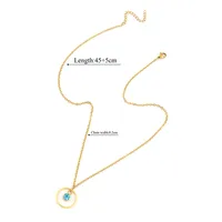 Elegant Simple Style Classic Style Round Multicolor 201 Stainless Steel 304 Stainless Steel Women's Pendant Necklace sku image 7