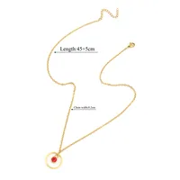 Elegant Simple Style Classic Style Round Multicolor 201 Stainless Steel 304 Stainless Steel Women's Pendant Necklace sku image 8