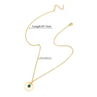 Elegant Simple Style Classic Style Round Multicolor 201 Stainless Steel 304 Stainless Steel Women's Pendant Necklace sku image 9