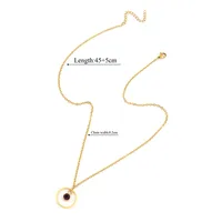 Elegant Simple Style Classic Style Round Multicolor 201 Stainless Steel 304 Stainless Steel Women's Pendant Necklace sku image 10
