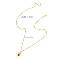 Elegant Simple Style Classic Style Round Multicolor 201 Stainless Steel 304 Stainless Steel Women's Pendant Necklace sku image 11