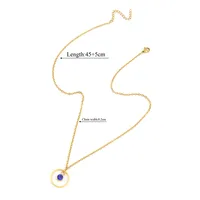Elegant Simple Style Classic Style Round Multicolor 201 Stainless Steel 304 Stainless Steel Women's Pendant Necklace sku image 12