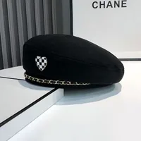 Love Beret Love 2025 Women Autumn And Winter New Woolen Hat Big Head Circumference Face Small sku image 31