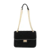 Women's Small Velvet Solid Color Vintage Style Classic Style Square Lock Clasp Shoulder Bag sku image 2