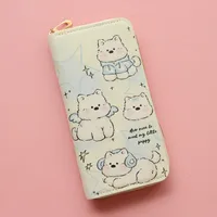 Women's Dog Cat Pu Leather Zipper Wallets sku image 1