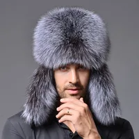 Fox Fur Hat Men's Winter Raccoon Fur Lei Feng Hat Imitation Fur Men's Hat Outdoor Ear Protection Thickened Warm Snow Hat main image 2