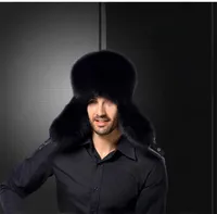 Fox Fur Hat Men's Winter Raccoon Fur Lei Feng Hat Imitation Fur Men's Hat Outdoor Ear Protection Thickened Warm Snow Hat main image 4