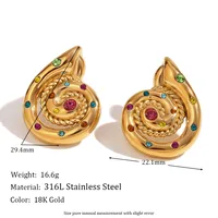 1 Pair Simple Style Classic Style Geometric Star Heart Shape Plating 316L Stainless Steel  18K Gold Plated Ear Studs main image 2
