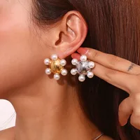 1 Pair Simple Style Classic Style Geometric Star Heart Shape Plating 316L Stainless Steel  18K Gold Plated Ear Studs main image 4