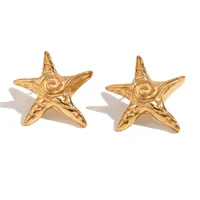 1 Pair Simple Style Classic Style Geometric Star Heart Shape Plating 316L Stainless Steel  18K Gold Plated Ear Studs main image 3