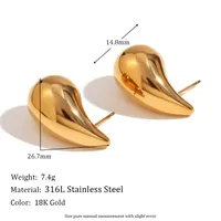 1 Pair Simple Style Classic Style Geometric Star Heart Shape Plating 316L Stainless Steel  18K Gold Plated Ear Studs sku image 9