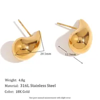 1 Pair Simple Style Classic Style Geometric Star Heart Shape Plating 316L Stainless Steel  18K Gold Plated Ear Studs sku image 3