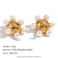1 Pair Simple Style Classic Style Geometric Star Heart Shape Plating 316L Stainless Steel  18K Gold Plated Ear Studs sku image 11
