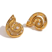 1 Pair Simple Style Classic Style Geometric Star Heart Shape Plating 316L Stainless Steel  18K Gold Plated Ear Studs sku image 12